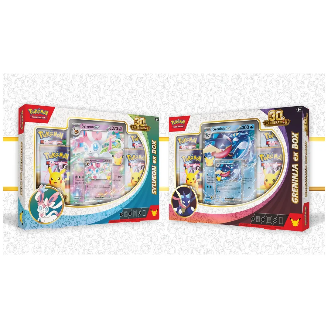Pokemon TCG 30th Celebration: ex Box ชุดคู่ 2 กล่อง (Sylveon ex + Greninja ex)