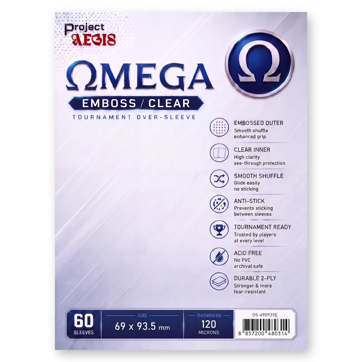 [Project Aegis]  Emboss and Clear Sleeve Omega Size (69 * 93.5)